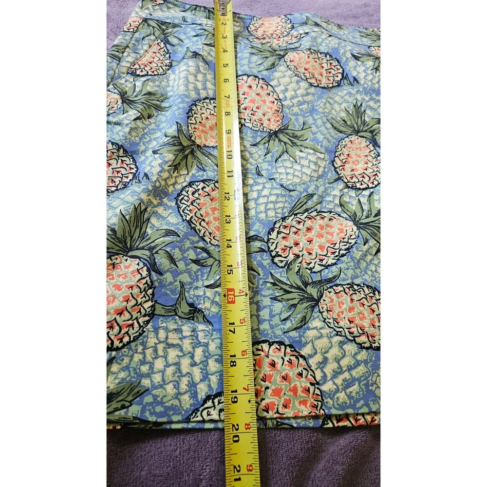 Talbots Petites Pineapple Print Skirt - Blue, Pink,‎ Green - Size 14P